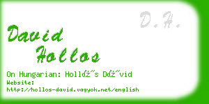 david hollos business card